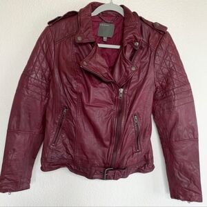 Muubaa Burgundy Goat Leather Jacket